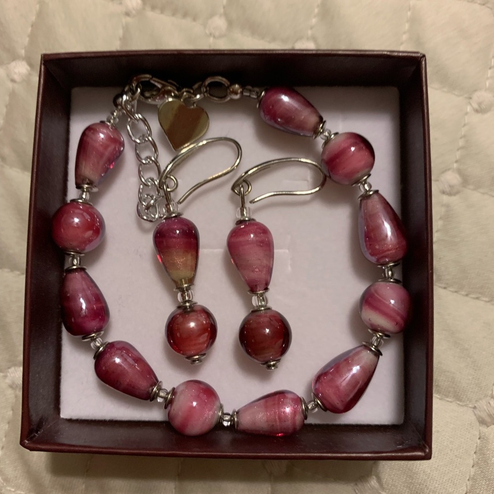 Murano Glass Bead Jewelry Set - Picture 6 of 8